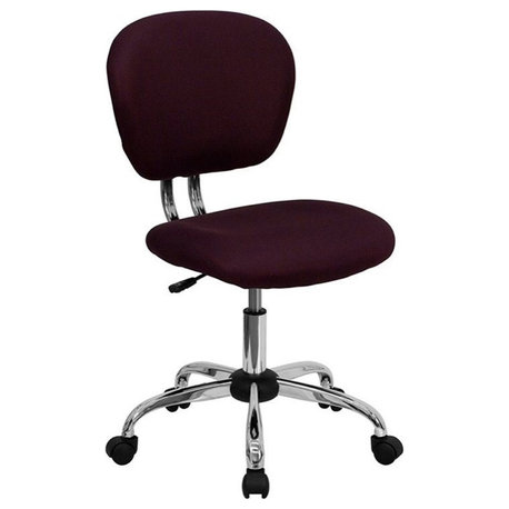 Flash Furniture Mid-Back Mesh Office Swivel Chair in Burgundy