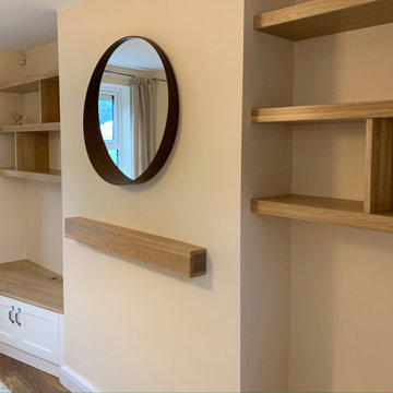 Bespoke Fitted Alcove Furniture in Oak and White