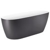 Acrylic Freestanding Bathtub, 59 inch Soaking Tub, Gray