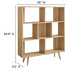 Modway Transmit 7-Shelf Wood Bookcase with Splayed Dowel Legs in Oak