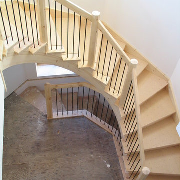 Knotty Pine Custom Staircase