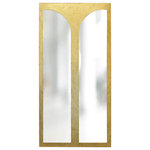StyleCraft - Turner Mirror- Gold Gold Finish On Resin Frame Plain Glass Beveled Mirror - A classic profile with a modern flourish, the Turner Mirror by Harp and Finial is crafted with a rough textured finish resin frame in gold and smooth glass to create a balance that invigorates a room. It's crafted with a simple square profile that is offset with a swooping rounded accent and beveled edge at its center for a contemporary aesthetic touch. This mirror is a bold finishing touch for living rooms, entryways, and beyond.