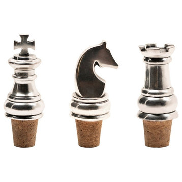 Authentic Models Chess Bottle Stopper Set, Aluminum