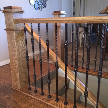 Interior half walls to Oak handrail conversion