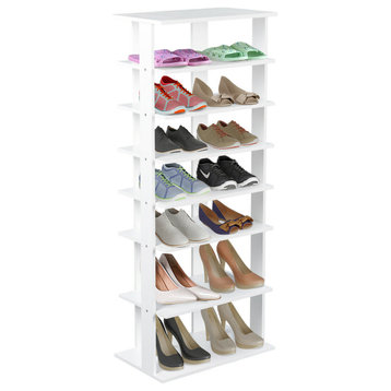 Costway Wooden Shoes Storage Stand 7 Tiers Shoe Rack Organizer Multi-Shoe Rack