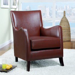 Red Leather Look Accent Chair - Armchairs And Accent Chairs