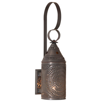 Irvins Country Tinware 15-Inch Electrified Wall Lantern in Kettle Black