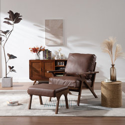 Charles Lounge Armchair (With Ottoman) - Armchairs And Accent Chairs