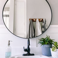 Cheyenne Framed Round Mirror, Black