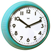 Lily's Home Retro Kitchen Timer Wall Clock, Bell Shape - Turquoise