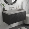 Vintner's Floating Bathroom Vanity with Drawer, Noir