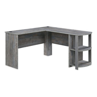 Kent L-Shaped Home Office Desk, Wood Corner Computer Desk - Rustic ...