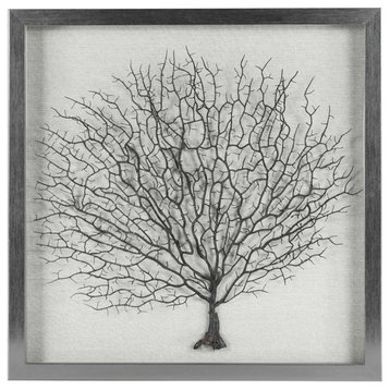 Silver Tree Roots Shadow Box Wall Décor