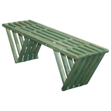Backless Solid Wood Small Bench Modern Design 54"Lx15"Wx17"H, Gator