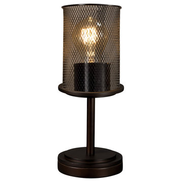 Dakota, 1-Light Tabe Lamp, Short, Dark Bronze, Black Wire Mesh