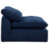 Puff 4 Pc Slipcovered Modular Sectional Sofa Performance Fabric Navy Blue