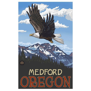 Paul A. Lanquist Eagle Soaring Medford Oregon Art Print, 12"x18"