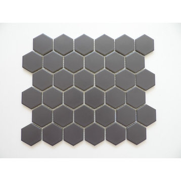 11.06"x12.8" Porcelain Mosaic Tile Sheet Barcelona Hexagon Matte Gray
