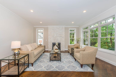 Trendy family room photo in New York