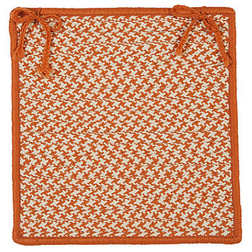 Colonial Mills Outdoor Houndstooth Tweed Orange Chair Pad, Single