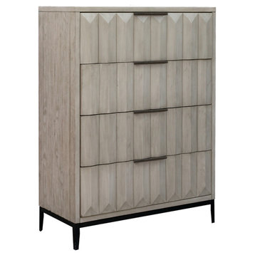 Aldwell Grey Tall Wood Chest Dresser