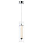 ET2 Lighting - ET2 Lighting E23310-24PC Centrum-19W 1 LED Small Pendant 5 In wide  5 inch - Clear glass outer tube encases a white acrylic innCentrum-19W 1 LED Sm Polished Chrome Clea *UL Approved: YES Energy Star Qualified: n/a ADA Certified: n/a  *Number of Lights: 1-*Wattage:19w LED bulb(s) *Bulb Included:Yes *Bulb Type:LED *Finish Type:Polished Chrome