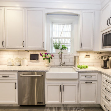 Bright Traditional White Kitchen Remodel | Timeless Cabinetry & Farmhouse Sink