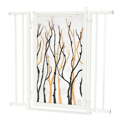 Fusion Gates - Fusion Gate with Willow Branch Design, White Pearl, 32"-36" - Dog Gates