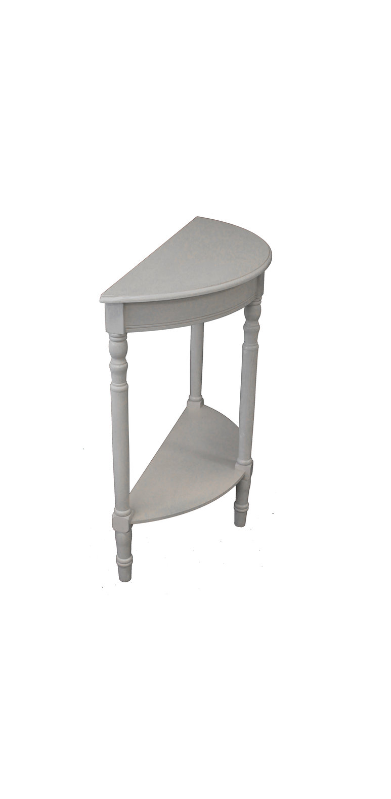 Urban Designs Serena Demilune Console Table, Light Gray - Rustic - Side ...