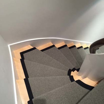 Grey Stair Carpet With Black Border