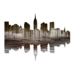 New York City Reflection III Steel Wall Art - Wall Sculptures