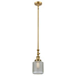 Innovations Lighting - 1-Light Dimmable LED Stanton Mini Pendant, Brushed Brass, Clear Wire Mesh - 1-Light Dimmable LED Stanton Mini Pendant, Brushed Brass, Clear Wire Mesh