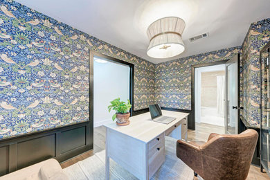 Transitional home office photo in Austin