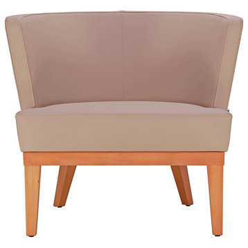Gela Lounge Chair, Tan Leatherette