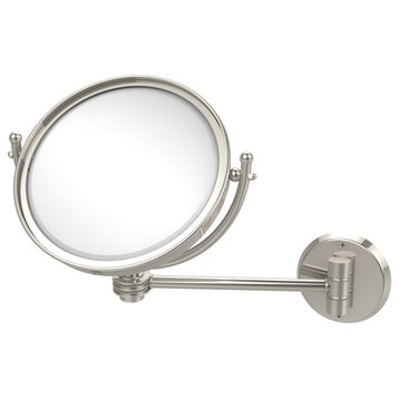 8" Wall-Mount Makeup Mirror 3X Magnification, Polished Nickel