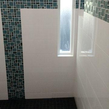 Master Bathroom Remodel with Custom Glass Mosaic Tile — San Mateo, CA (2016)