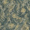 Feather Like Textured Abstract Non Woven Wallpaper, Teal Gold, Double Roll