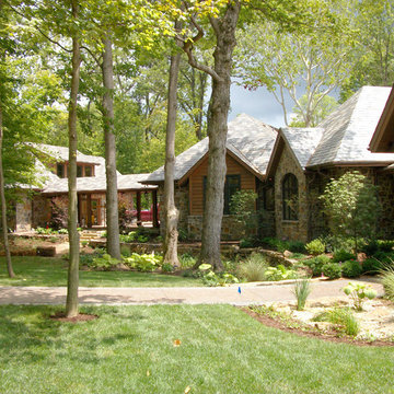 Front yard showing relationship to existing trees