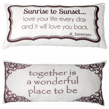 Welcome Family Style Ivory Double Sided Pillow Wedding Gift Housewarming
