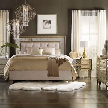 Hooker Furniture Sanctuary Collection King Mirrored Upholstered Bed