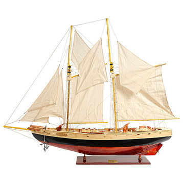Bluenose II Painted L Wooden model sailing boat