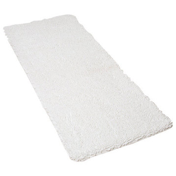 Lavish Home Memory Foam Shag Bath Mat 2-feet by 5-feet, White