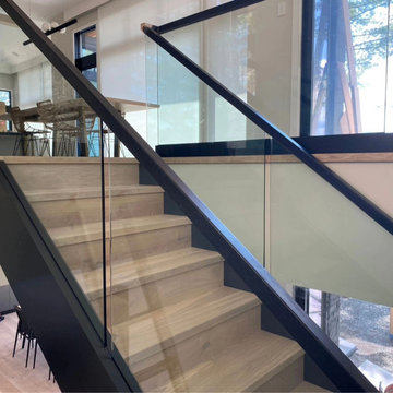 Glass Panel Railing with Open Rise Stairs