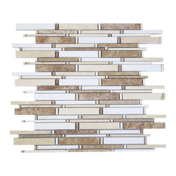 Brown and White Matte Random Brick Pattern Marble Stone Tiles - Home Accessories & Decor