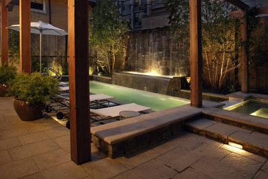 Inspiration for a contemporary pool remodel in Chicago