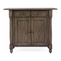 Sunset Trading - Drop Leaf Kitchen Island in Weathered Gray Finish - Kitchen Islands And Kitchen Carts