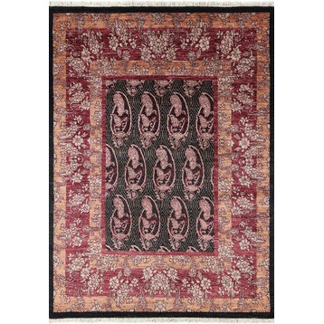 Persian Suzani, Hand-Knotted, Area Rug, 4'7"x6'2"