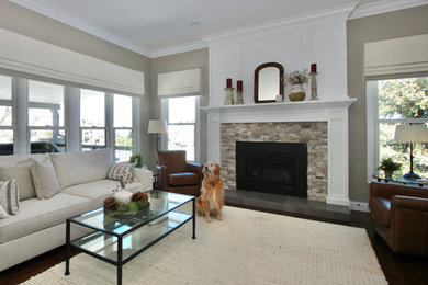 Inspiration for a transitional living room remodel in Denver