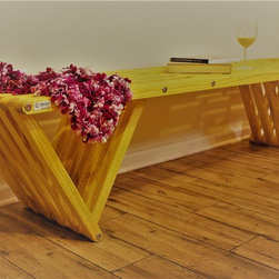 Backless solid Wood Modern Design Bench 70 by GloDea - Indoor Benches