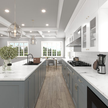 Gray and White Shaker RTA Cabinets